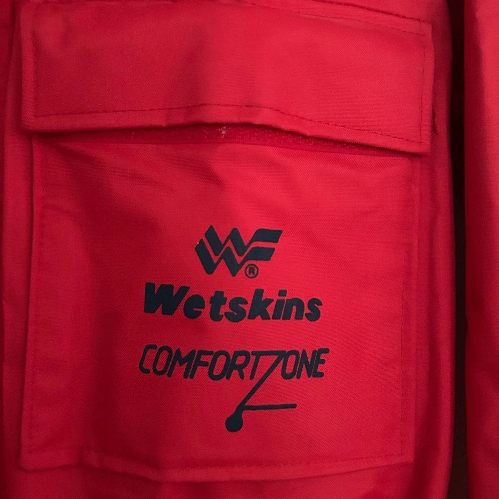 Vintage Wetskins Weatherproof Windbreaker Men Red Black Hooded Jacket XS Outdoor